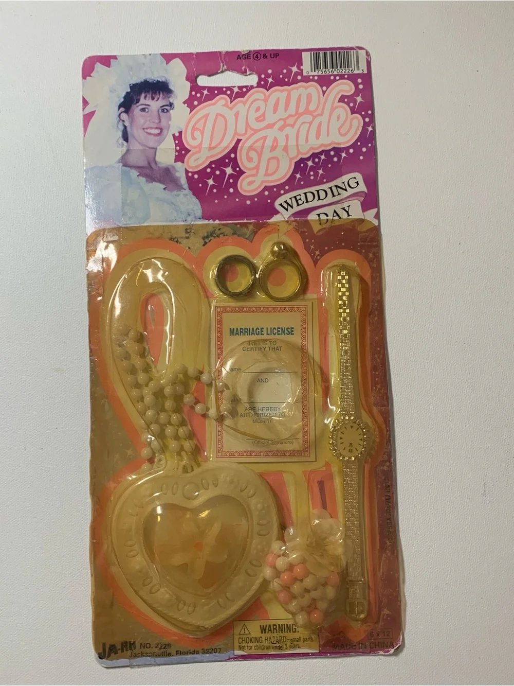 1980s wedding day play set with ring, necklace, watch, and bracelet jewelry